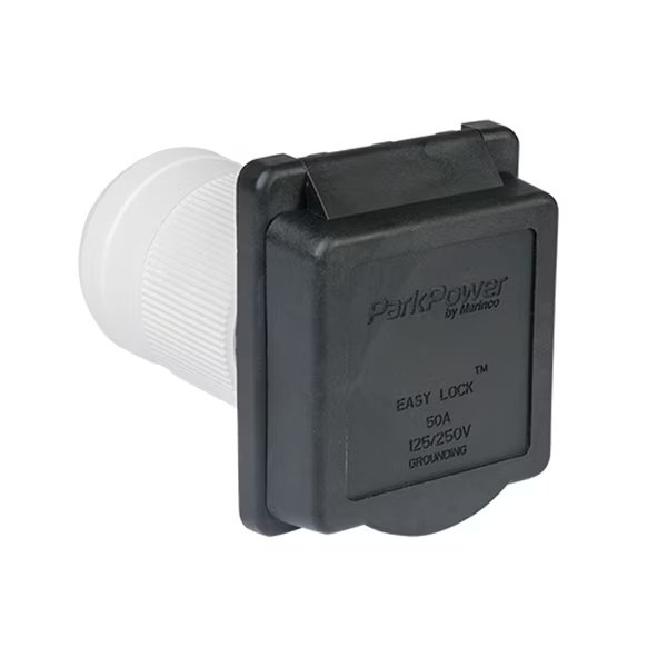 50A POWER INLET, BLACK, Marinco, Mfr#: 50ARVIB